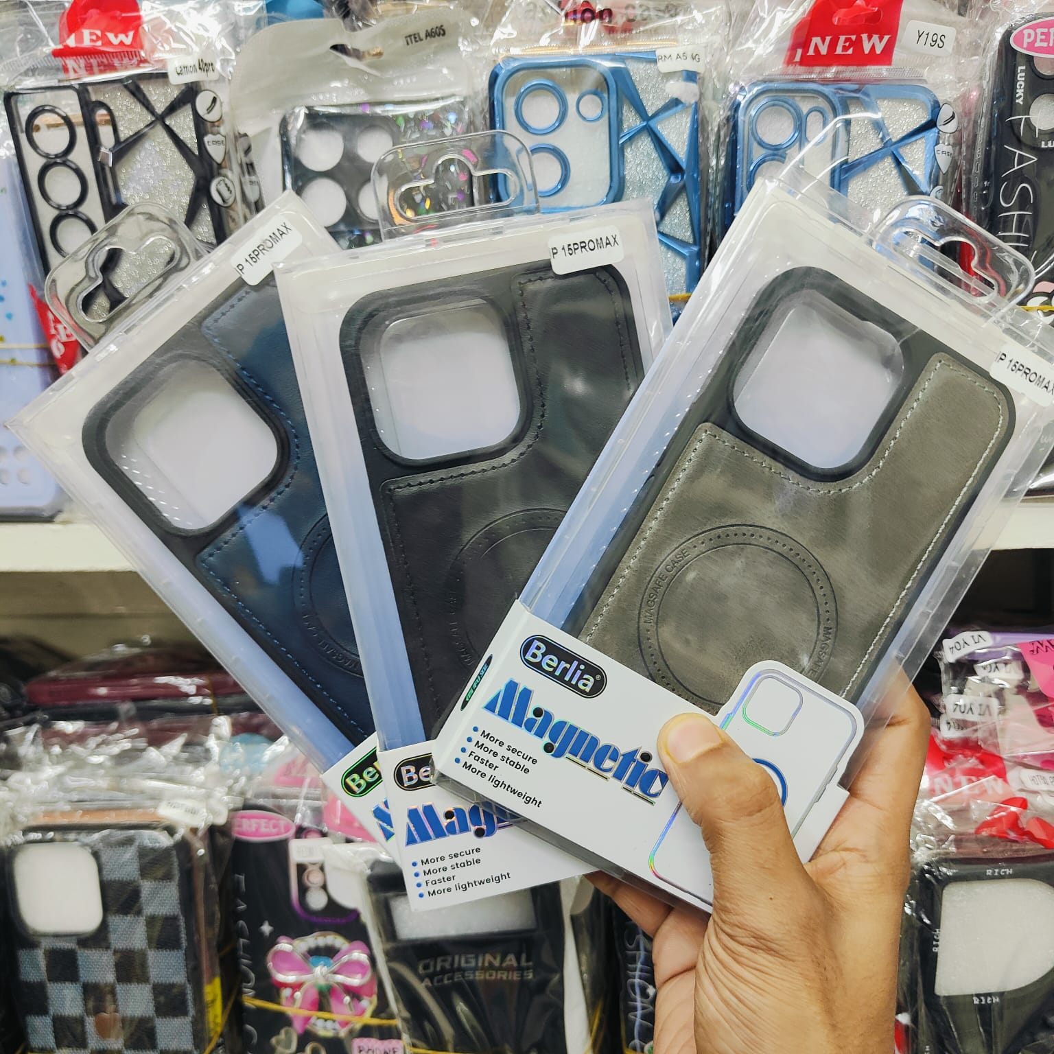 Picture of Luxury quality magnetic leather case for iPhone 15 pro max
