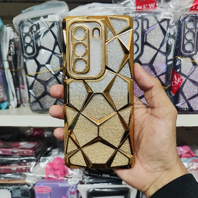 Picture of Glitter Case Compatible for Infinix Hot 50 Pro/Infinix Hot 50 Pro Plus/Infinix Hot 50i/Infinix Hot 50 Luxury Electroplated 3D Cube, Diamond Bling Shiny Soft TPU Clear Shockproof Case Women & Teen Girls Protective Phone Cove
