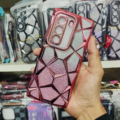 Picture of Glitter Case Compatible for Infinix Hot 50 Pro/Infinix Hot 50 Pro Plus/Infinix Hot 50i/Infinix Hot 50 Luxury Electroplated 3D Cube, Diamond Bling Shiny Soft TPU Clear Shockproof Case Women & Teen Girls Protective Phone Cove