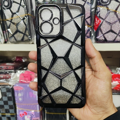 Picture of Glitter Case Compatible for  Infinix Smart 10, Tecno Pop 10, Tecno Spark Go 2 4g, X6725 Luxury Electroplated 3D Cube, Diamond Bling Shiny Soft TPU Clear Shockproof Case Women & Teen Girls Protective Phone Cover
