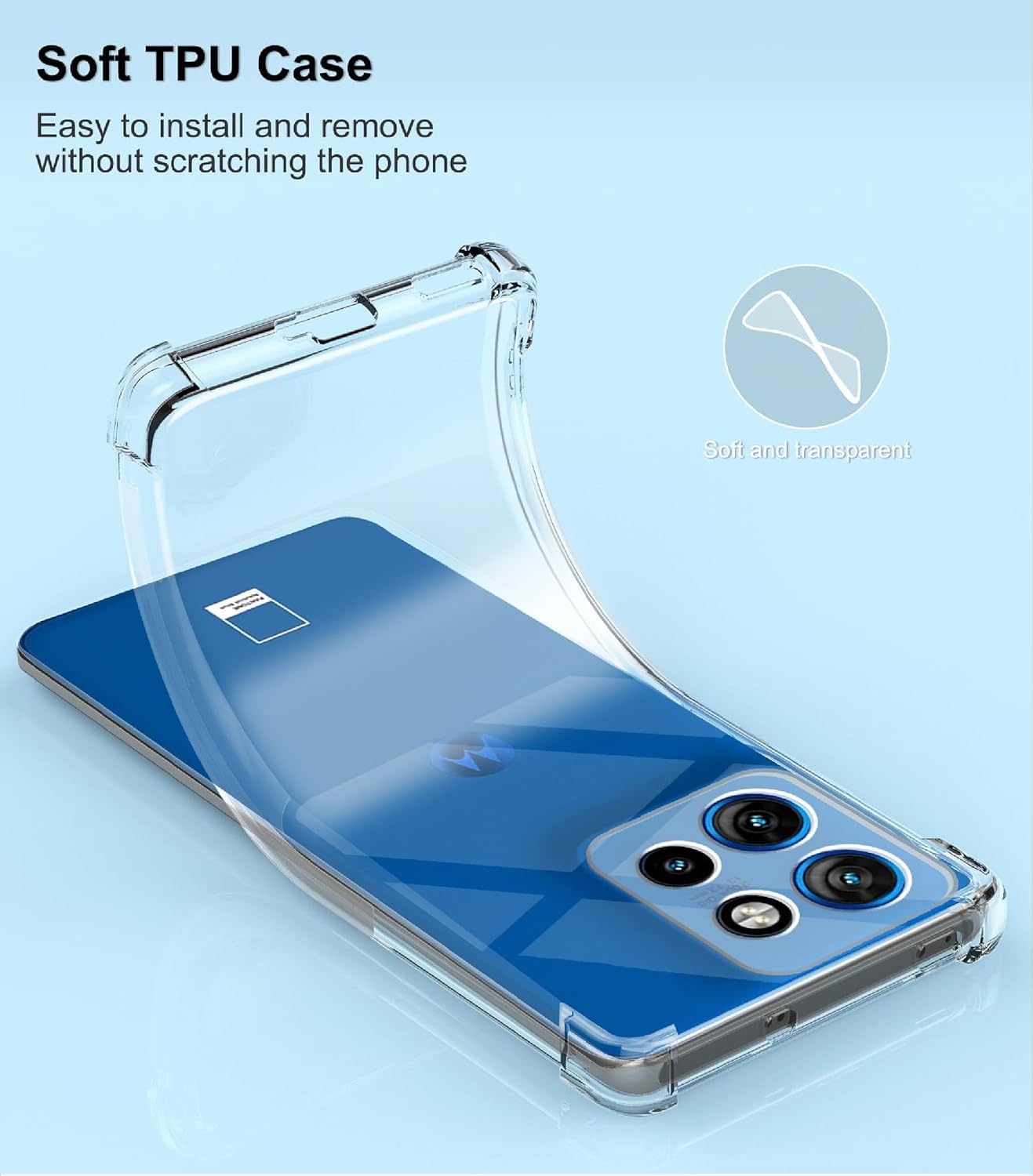Picture of Motorola Moto Edge 50 Neo 5G ] Back Cover Bumper Protective Case for [ Motorola Moto Edge 50 Neo 5G ] Silicone Flexible TPU Back Cover Case - Transparent