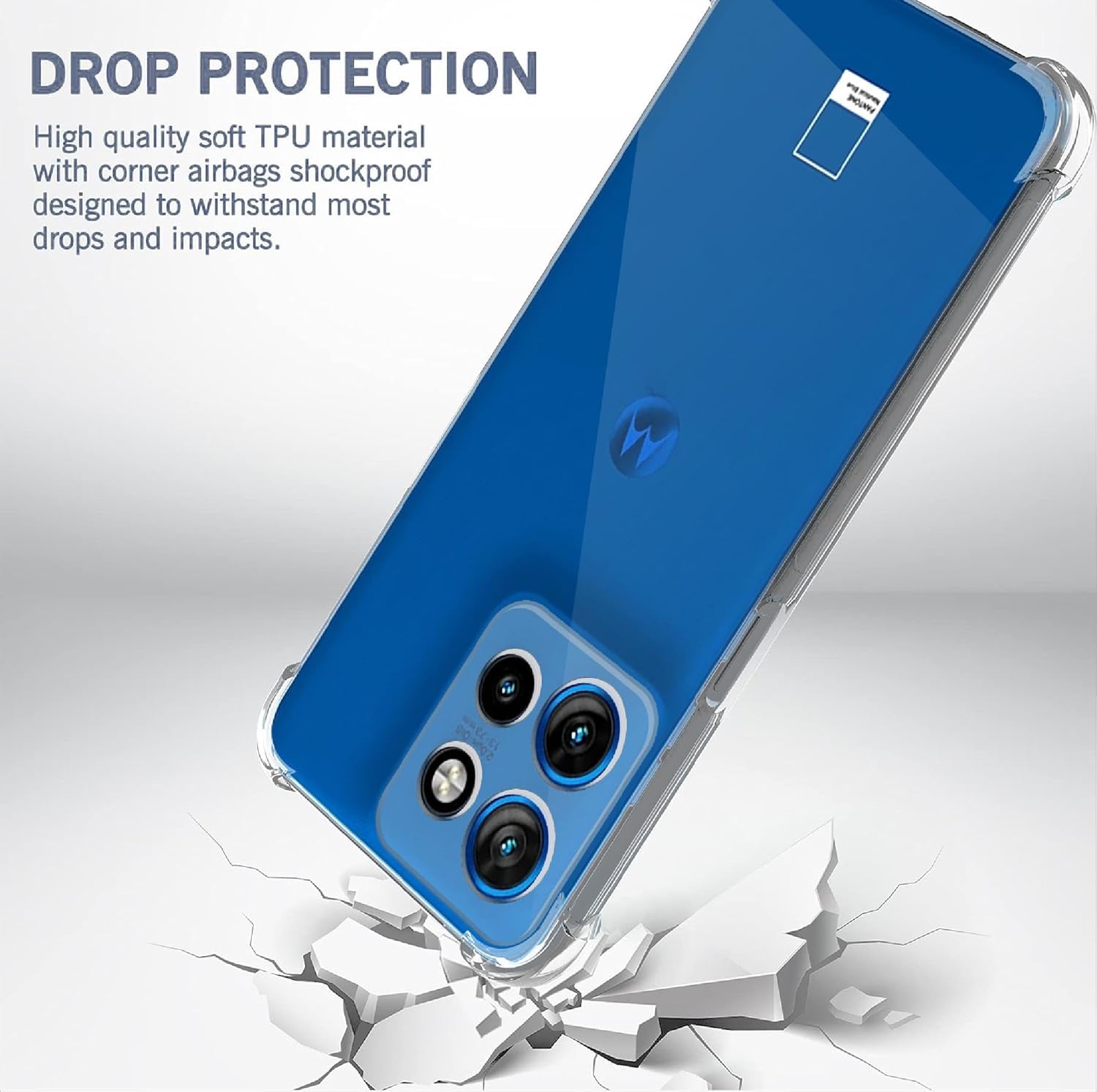 Picture of Motorola Moto Edge 50 Neo 5G ] Back Cover Bumper Protective Case for [ Motorola Moto Edge 50 Neo 5G ] Silicone Flexible TPU Back Cover Case - Transparent