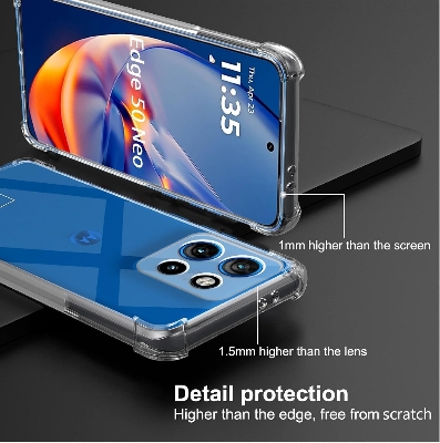 Picture of Motorola Moto Edge 50 Neo 5G ] Back Cover Bumper Protective Case for [ Motorola Moto Edge 50 Neo 5G ] Silicone Flexible TPU Back Cover Case - Transparent