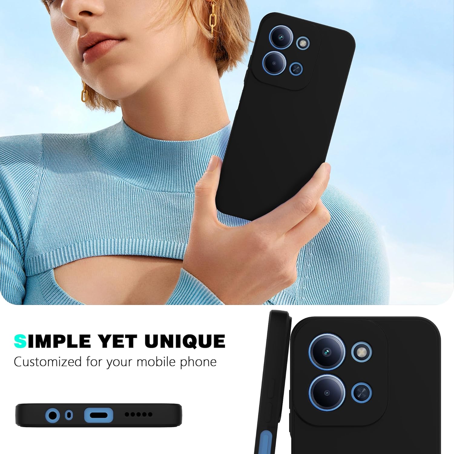 Picture of Silicone Back Cover Case for Redmi 15C 5G|Slim & Anti-Scratch|Camera Protection Back Cover Case for Redmi 15C 5G -Black