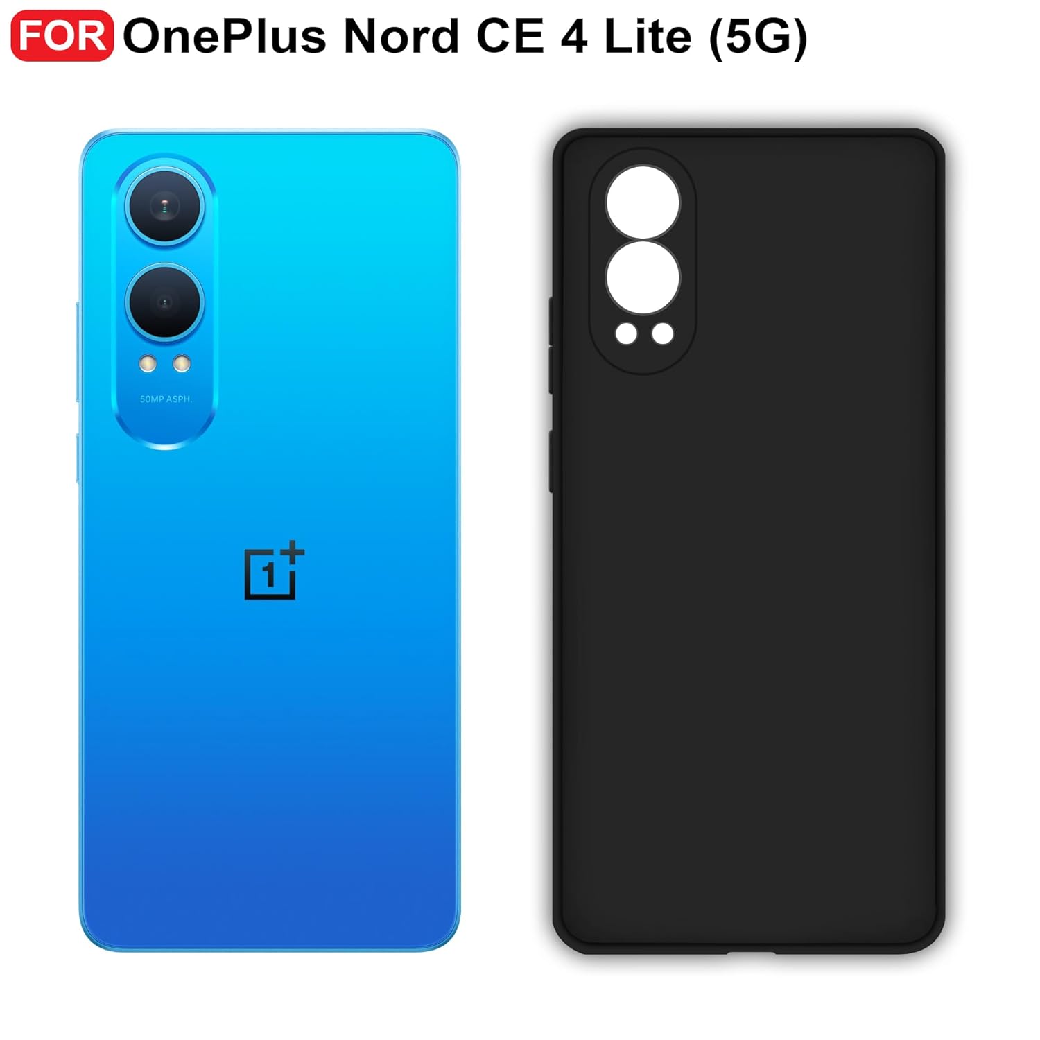 Picture of CEDO OnePlus Nord CE 4 lite / CE4 lite (5G) Back Cover | Camera Bump Protection & Inner Velvet Fabric Lining | Ultra Slim Matte Soft Rubberised Case Cover (Black)