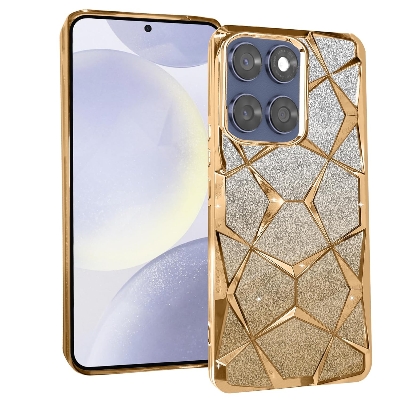 Picture of Glitter Geometric Case for Motorola G86 Power/G86 Electroplated 3D Cube Diamond Bling Shiny Shockproof Stylish Design Slim Protective Back Cover for Girls & Women