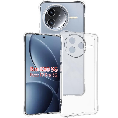 Picture of Case for Xiaomi Poco F7 Pro 5G/Redmi K80 5G Clear TPU Four Corners Military-Grade Protection Cover Transparent Soft funda