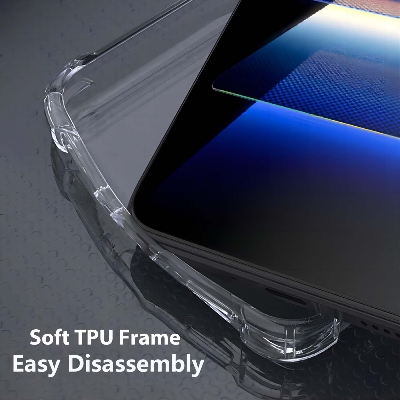 Picture of Case for Xiaomi Poco F7 Pro 5G/Redmi K80 5G Clear TPU Four Corners Military-Grade Protection Cover Transparent Soft funda
