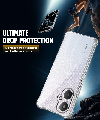 Picture of Clear Back Cover Case for Xiaomi Redmi 13C 5G | Poco M6 5G | Shockproof Soft TPU Case | Cushioned Edges for Ultimate Protection Back Cover Case - Transparent