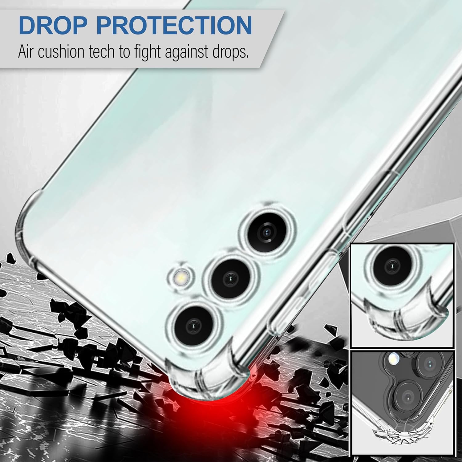 Picture of Samsung Galaxy M55 / M55s / F55 (5G) Bumper Case | Soft Jel Flexible Thin Full Protection Shock Proof Clear TPU Back Case Cover for Samsung Galaxy M55 / M55s / F55 (5G) (Transparent)