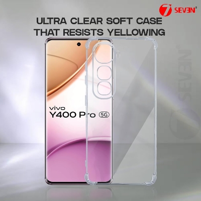 Picture of Back Cover for Vivo Y400 Pro 5G Transparent Mobile Back Case Shock Proof Design Camera Edges Protection Crystal Clear Phone Case Silicon Soft TPU and Flexible Bumper Phone Cover Vivo Y400pro