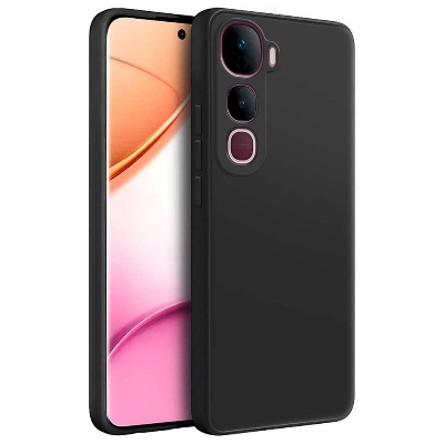 Picture of Back Cover Case for Vivo Y400 PRO 5G | Matte Soft Silicon Flexible | Camera Bump Protection | All Side Shock Proof Rubberised Back Case Cover for Vivo Y400 PRO 5G (Black)
