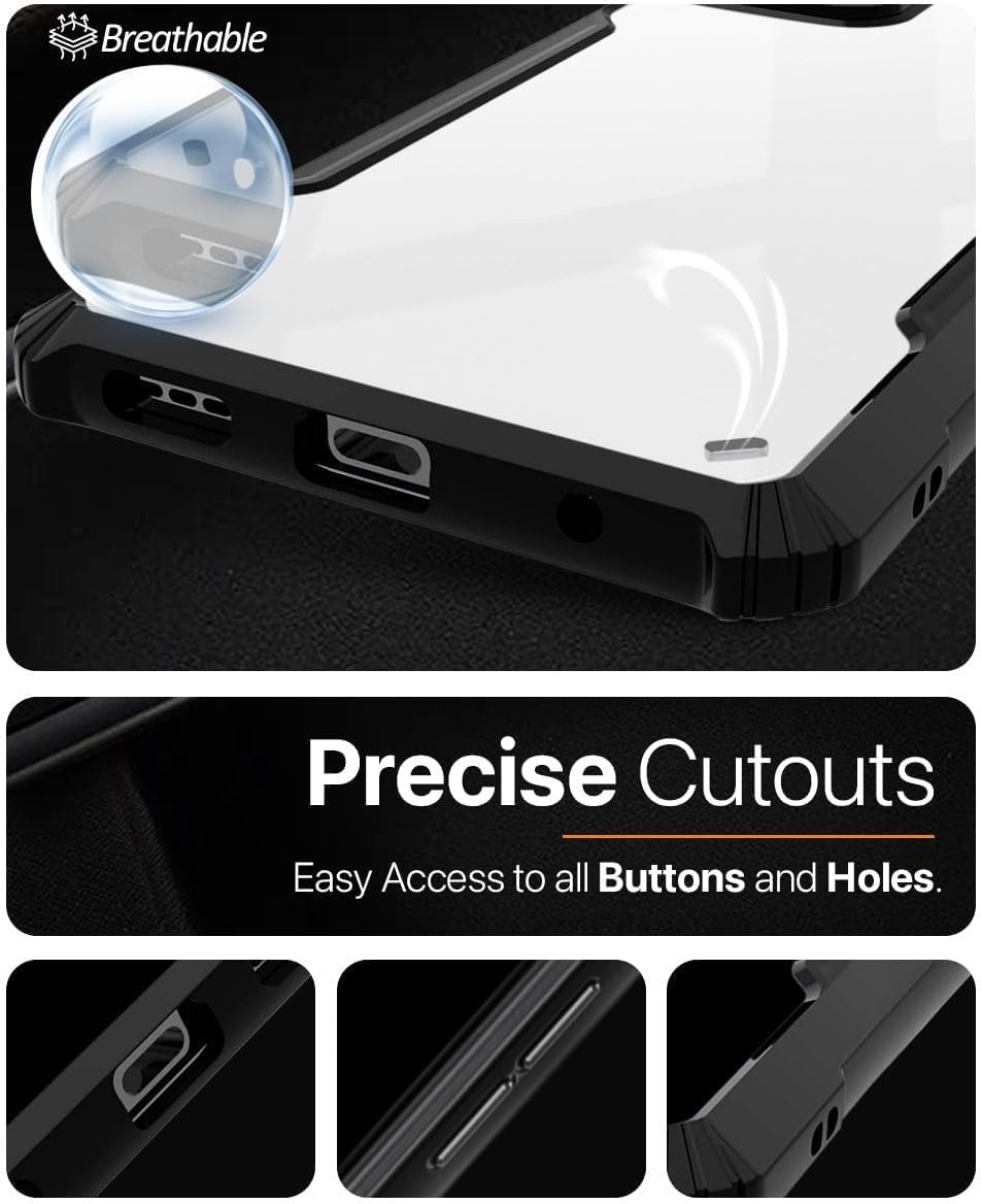 Picture of SPAZY CASE® Vivo Y400 Pro Back Cover | Transparent Crystal Clear Hard PC Back Case with TPU Bumper, Drop Protection Case Cover for Vivo Y400 Pro