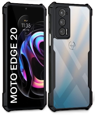 Picture of Polycarbonate 360 Degree Protection Black Border Back Cover for Motorola Moto Edge 20 - Black