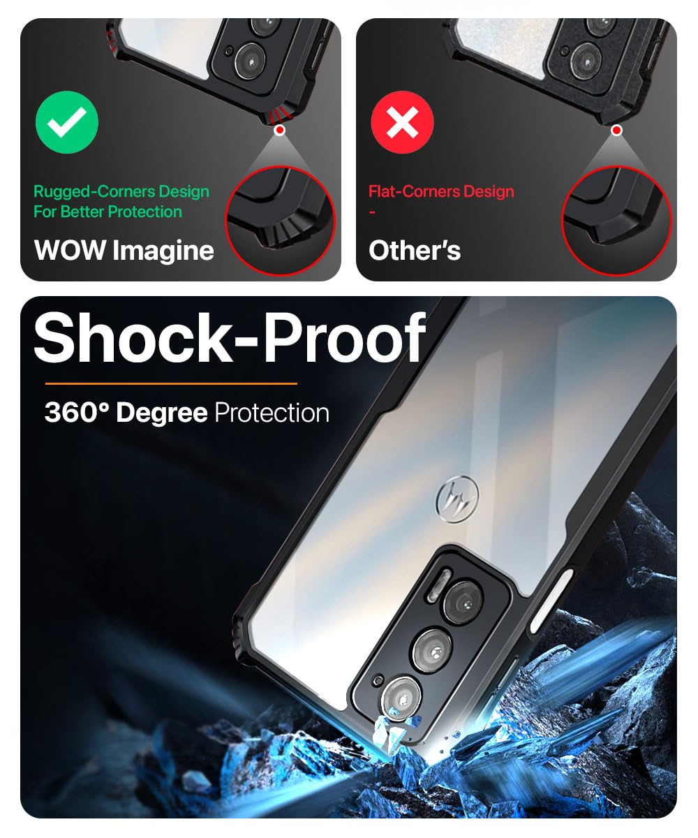 Picture of Polycarbonate 360 Degree Protection Black Border Back Cover for Motorola Moto Edge 20 - Black