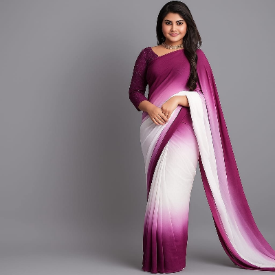 Picture of Trendy and Fashionable Georgette Digital Printed Rainbow Saree . saree with unstitched Blouse pcs for women 12 hat