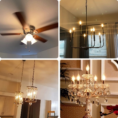 Picture of Set of 10 Dimmable E14 LED Filament Bulbs - 4W Warm Amber Light - Glass