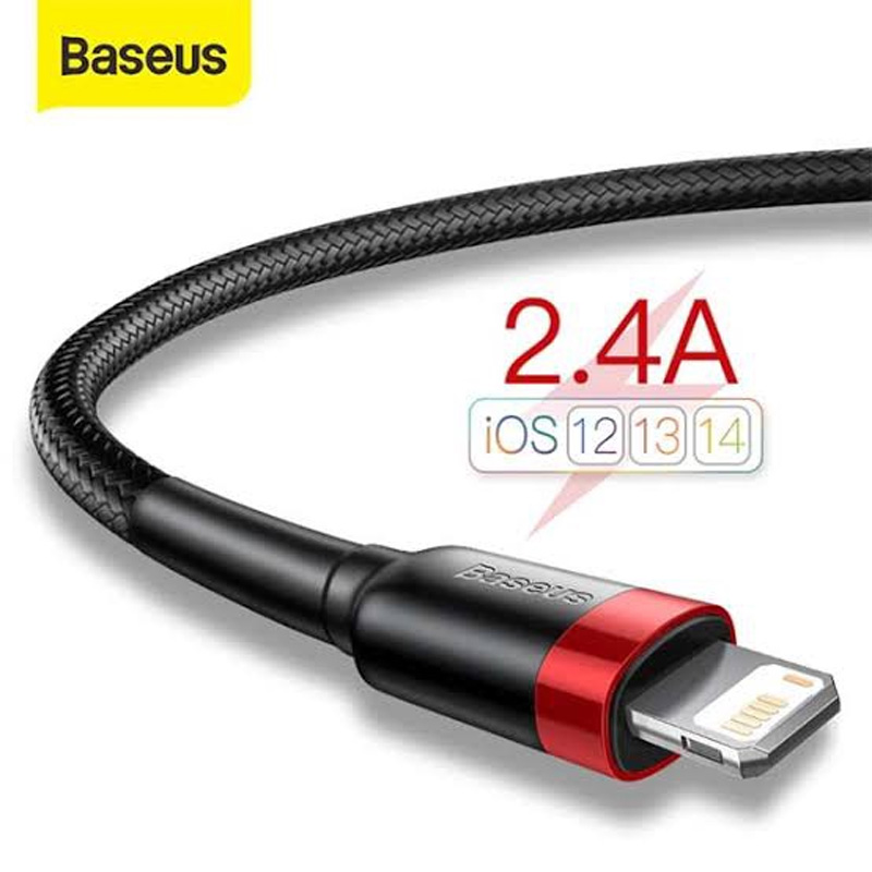 Picture of Baseus Cafule Quick Charge 2.4A USB to Lightning Cable for ip 2 meter/1 meter -Black