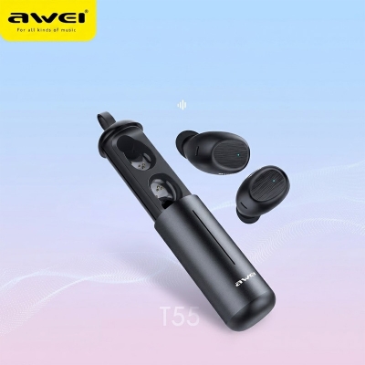 Picture of Awei T55 TWS Waterproof True Wireless Earbuds -Black