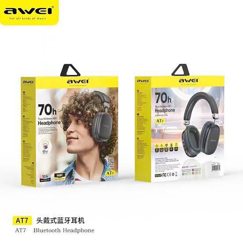 Picture of Awei AT7 Bluetooth Headphone 70 hour long bettery