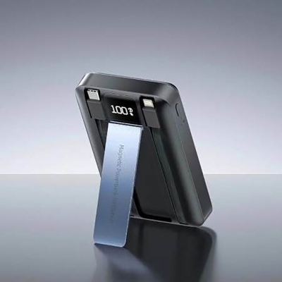 Picture of MKB PK81 Magnetix PowerBank 10000mAH, Wireless Charging, PowerDelivery 22.5W,Charging Stand,MagSafe -Black