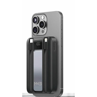Picture of MKB PK81 Magnetix PowerBank 10000mAH, Wireless Charging, PowerDelivery 22.5W,Charging Stand,MagSafe -Black