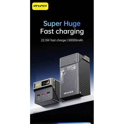 Picture of Awei PA33 50000mAh 22.5W PowerBank -Black