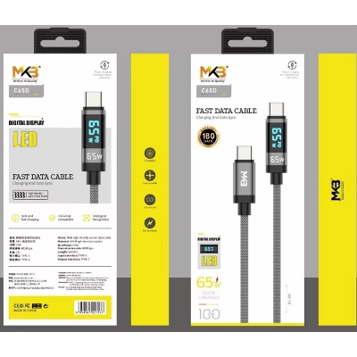 Picture of MKB C65D Type C To C 65W Braided Fast Charging Cable -Black