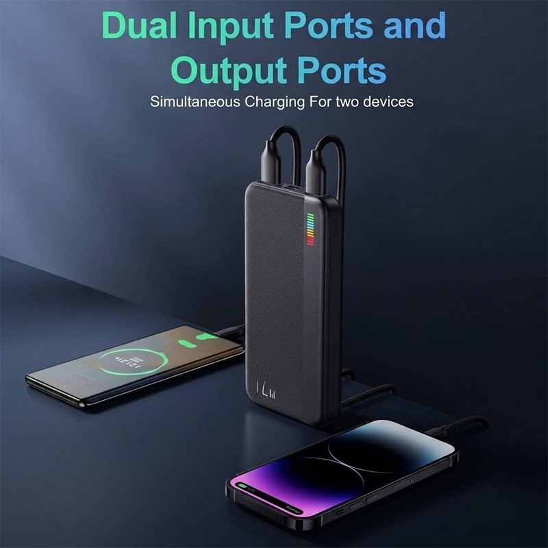 Picture of JR-T016/17/18 Dazzling Series 12W Power Bank 10000mAh 20000mAh 30000mAh -White