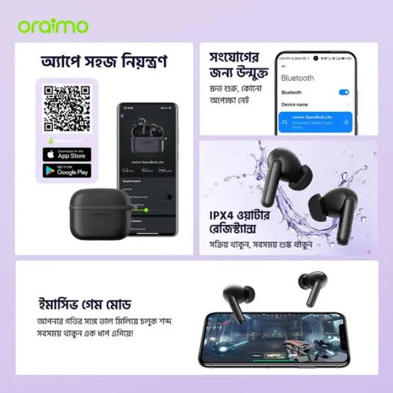 Picture of oraimo SpaceBuds Lite Sound360 Anti-Lost True Wireless Earbuds