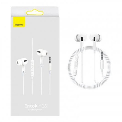 Picture of Baseus enock h18 wired earphone 3.5MM -White