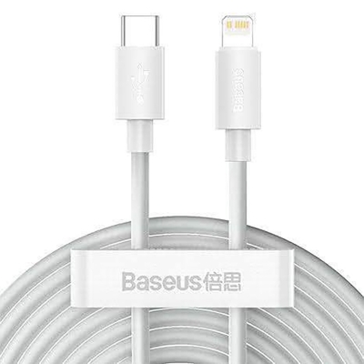 Picture of Baseus Simple Wisdom 20W Type-C to Lightning Cable - White -White
