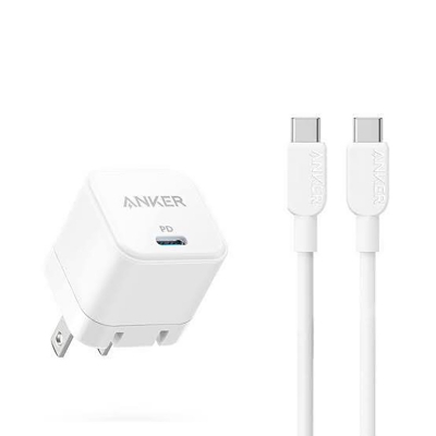 Picture of Anker 20W Ultra Fast Charging Adapter with USB-C to USB-C Cable -White