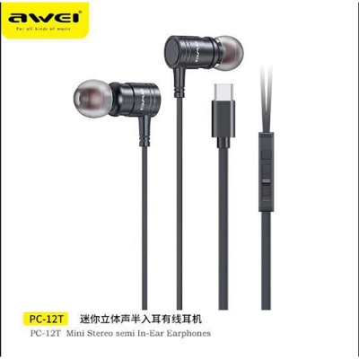 Picture of Awei PC-12T USB-C Wired Earphone -Black