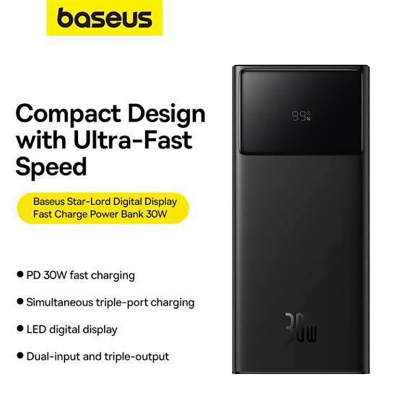 Picture of Baseus Star Lord 30000mAh 30W Digital Display Fast Charging Power Bank -Black