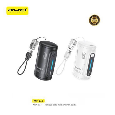 Picture of Awei pocket Power Bank WP-117 22.5w (10000mah) -Black