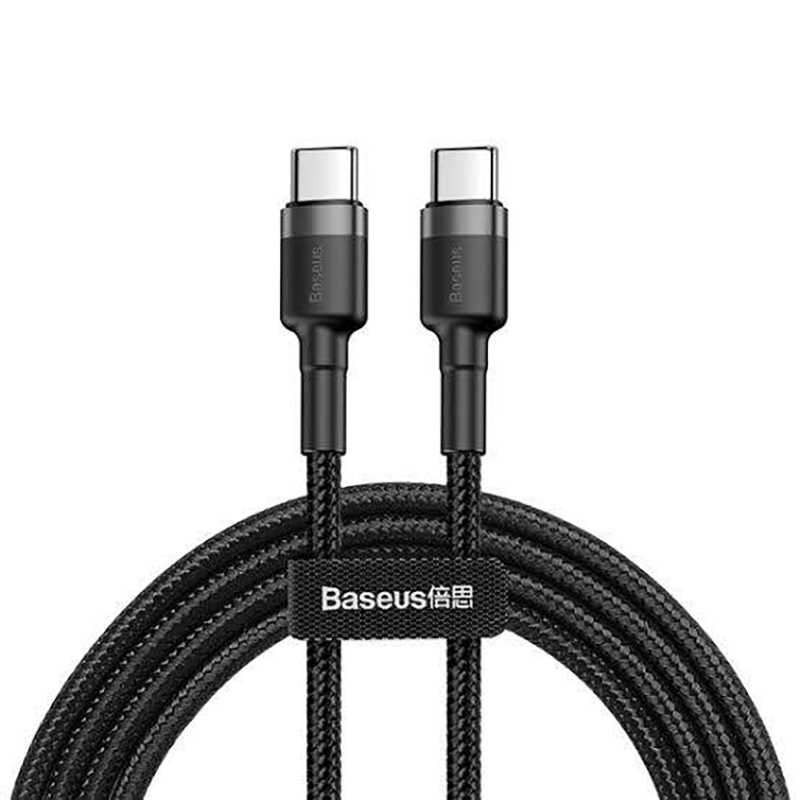 Picture of Baseus Cafule Cable Durable Nylon Braided Wire USB Type-C QC3.0 3A 1M black-grey CATKLF-BG1 -Black