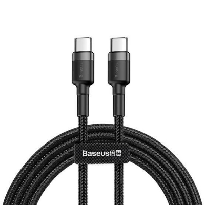 Picture of Baseus Cafule Cable Durable Nylon Braided Wire USB Type-C QC3.0 3A 1M black-grey CATKLF-BG1 -Black