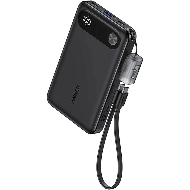 Picture of Anker Powercore Power Bank 10000mAh, 22.5W Portable Charger, USB-C To USB-C Cable, Ultra-Slim And Compact Design, Black -Black