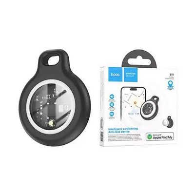 Picture of Hoco E91 Smart iTag Apple Find My Network Anti-Loss Device - Ultra-Compact Global Position Tracker for iPhone, Keys, Wallet, Bag &amp; ^ Pet - Real-time Location, Left Behind Alert, 9-12 Month Battery -BLACK