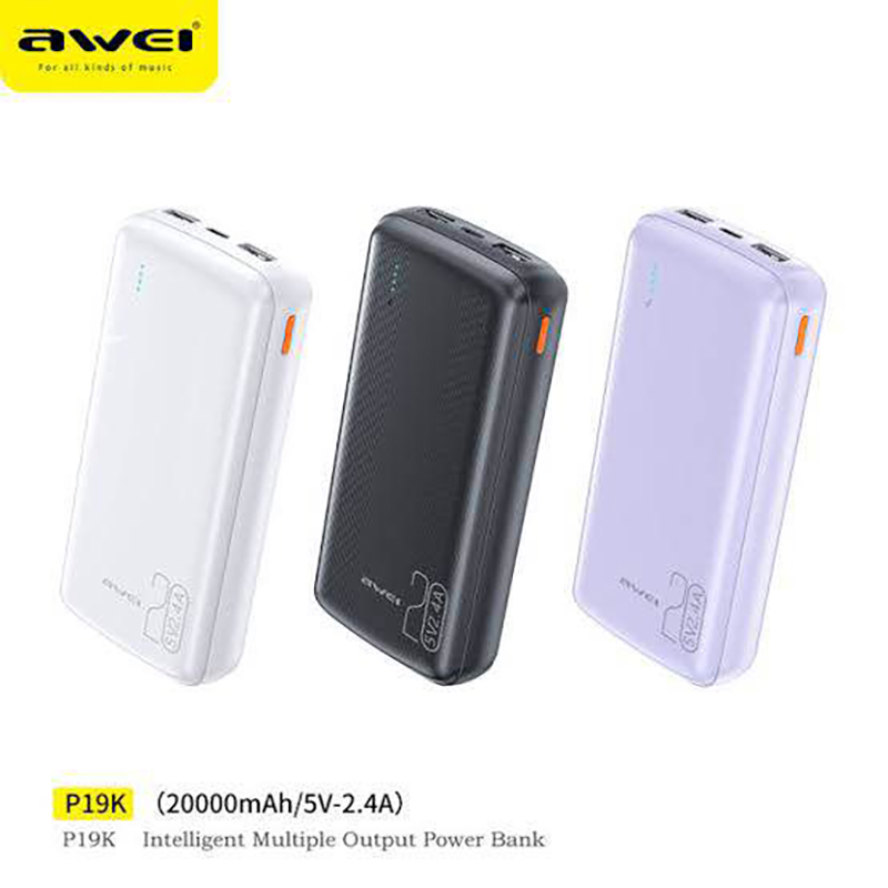 Picture of Awei P19K 20000mAh 2.4A Slim Powerbank -Black