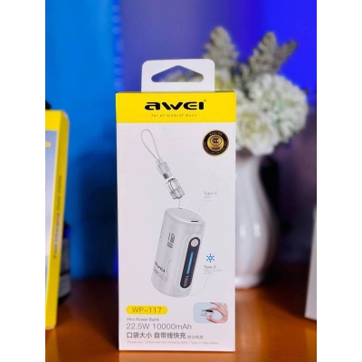 Picture of Awei pocket Power Bank WP-117 22.5w (10000mah) -Black