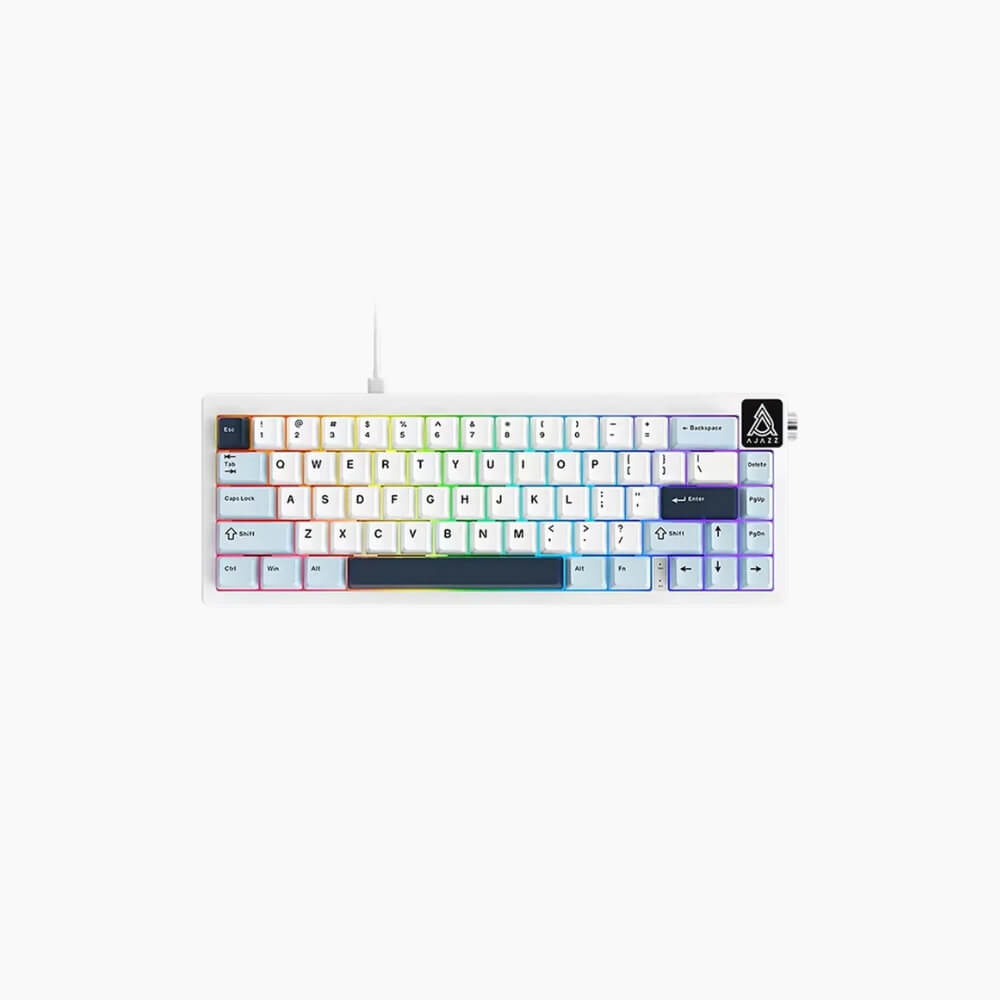 Picture of Ajazz AK650 Wired Mechanical Keyboard Sea Salt Switch Blue White Dark Blue
