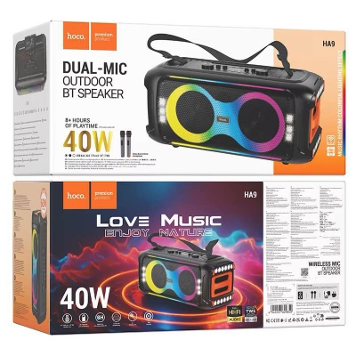 Picture of Hoco HA9 Kayman Dual-Mic Outdoor Wireless Speaker -Black