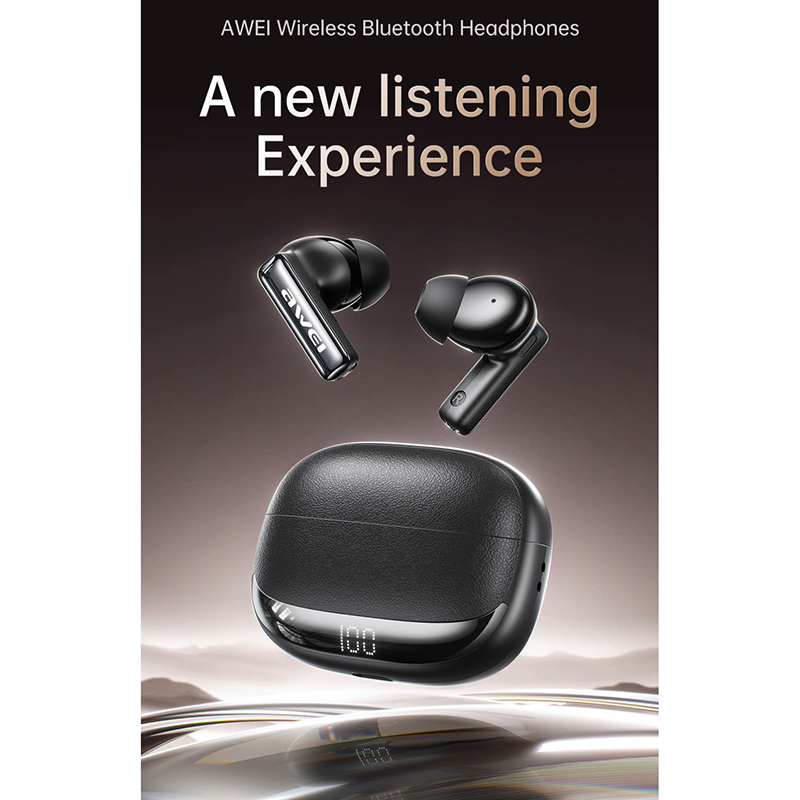 Picture of AWEI TA19ANC Noise Cancelling Bluetooth Headphones -Black