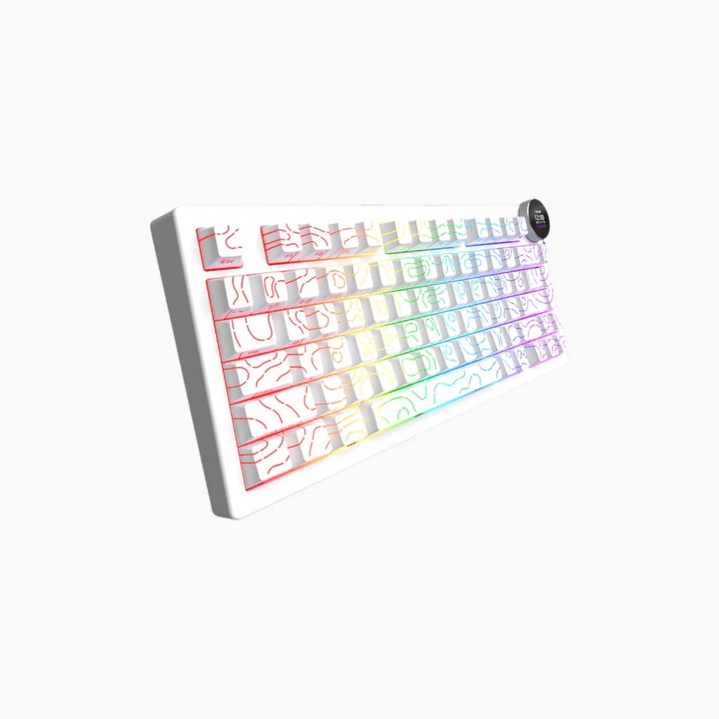 Picture of AJAZZ AK820 V2 PRO 8K Tri-Mode Mechanical Keyboard with TFT Screen White