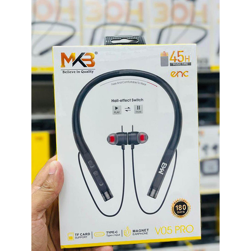 Picture of MKB V05 Pro Magnetic ENC Wireless Neckband -Black