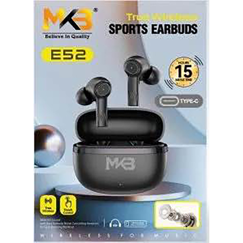 Picture of MKB E52 TRUE WIRELESS SPORTS EARBUDS -Black