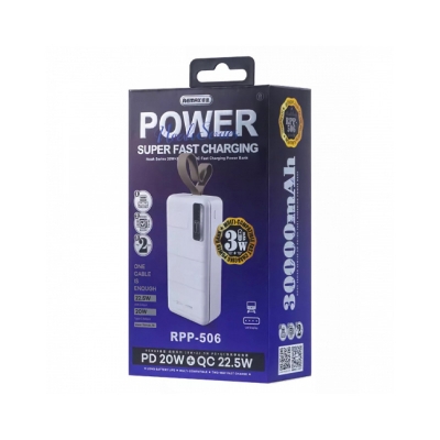 Picture of REMAX RPP-506 NOAH SERIES 30000MAH PD20W+ QC22.5W PD+QC FAST CHARGING POWER BANK -Black