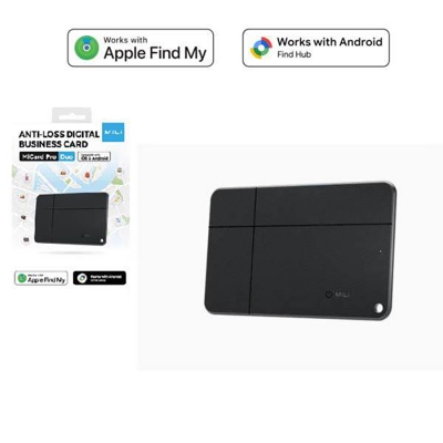 Picture of MiLi MiCard Duo Smart Wireless Rechargeable Card Bluetooth Item Finder (iOS or Android Compatible)tracker -Black
